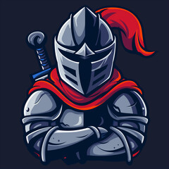 Colorful Knight illustration logo