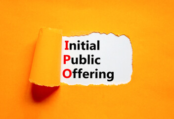 IPO initial public offering symbol. Concept words IPO initial public offering on beautiful white...