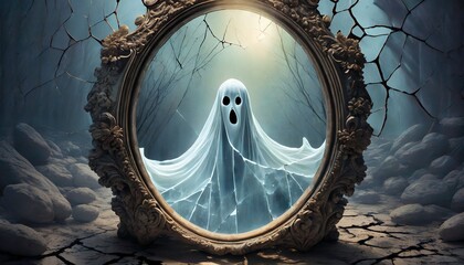 ghost in the mirror - obrazy, fototapety, plakaty