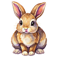 watercolor easter bunny, hare, rabbit. vintage style isolated white background