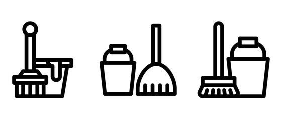 mop bucket icon or logo isolated sign symbol vector illustration - high quality black style vector icons © mochammad