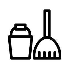 mop bucket icon or logo isolated sign symbol vector illustration - high quality black style vector icons