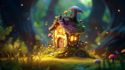 Mushroom house in Fairytale forest