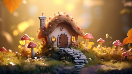 Mushroom house in Fairytale forest
