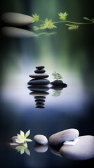 zen stones in the water
