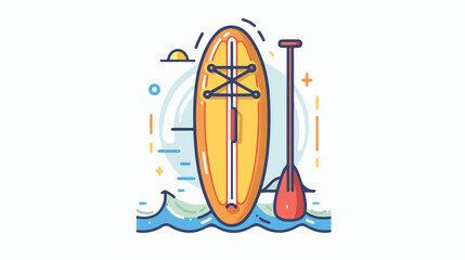 Fototapeta na wymiar Paddle board line icon illustration vector graphic.