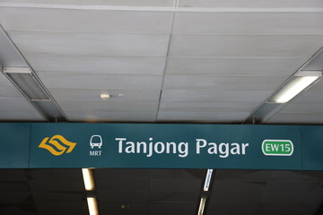 Tanjong Pagar subway metro entry in Singapore on March 1, 2024