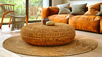 Fototapeta na wymiar Traditional Woven Rattan Craft, Elegant Design and Natural Textures, Handmade and Stylish Decor