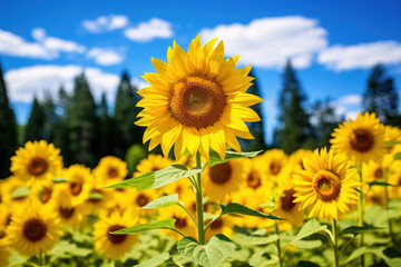 Fototapeta premium sunflowers in the garden.
