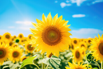 Fototapeta premium sunflowers in the garden.