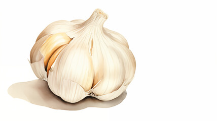 Hand drawn cartoon garlic watercolor illustration material
