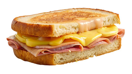 Ham and Cheese Sandwich Isolated on Transparent Background.