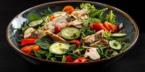 vegetable salad with steak Generative AI