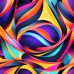 Abstract background with curvy shapes and vibrant pop art colored