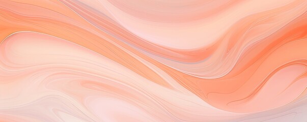 Peach fuzz abstract background, in the style of abstraction creation, stimwave, precisionist lines with copy space wave wavy curve fluid design 