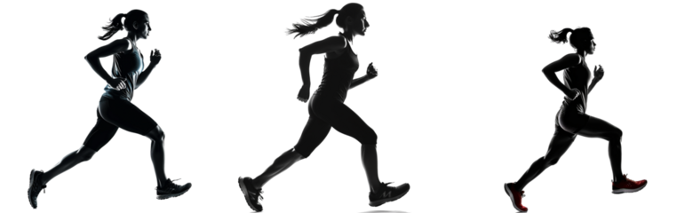 Woman runner in silhouette