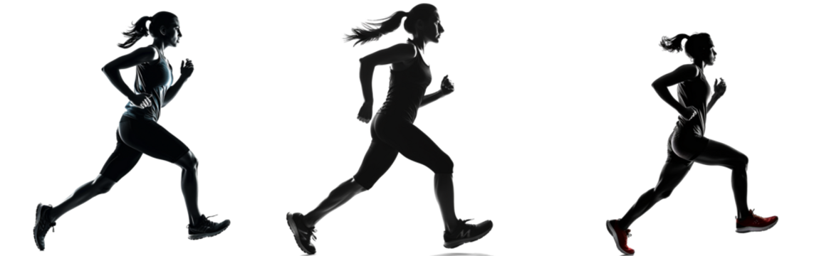 Woman runner in silhouette - Powered by Adobe