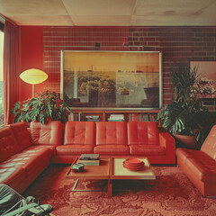 Home interior in the 70s. Picture taken with analog camera. 
