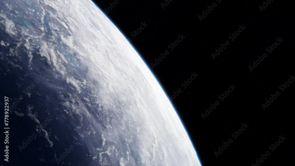 Wall mural white ice planet in space. universe and planet. 3d-rendering. animation