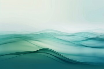 Fototapeta premium Abstract Waves in Layered Turquoise Design, Copy Space