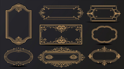 A collection of text boxes with decorative borders, from vintage to modern, for use in everything from web design to print