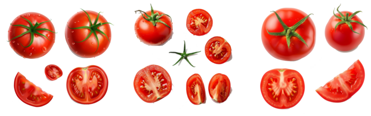 Tomato whole, cut, half, slice