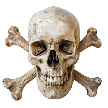 Skull and crossbones isolated on transparent background png