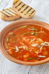 Portion of Minestrone soup