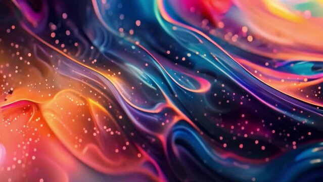 Colorful Abstract Cosmic Swirls With Glittering Stars