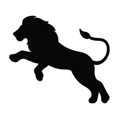 silhouette of a lion on white