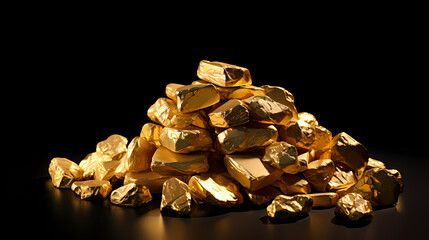 Gold nuggets, gold concept