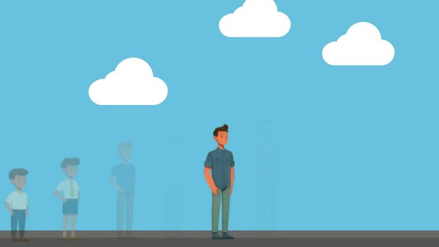 human cycle from childhood to old age animation