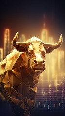 Gold stock market charts going up bull bullish concept, finance financial bank crypto investment growth background pattern with copy space for design  - obrazy, fototapety, plakaty