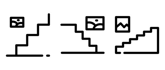 staircase icon or logo isolated sign symbol vector illustration - high quality black style vector icons