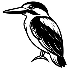 bird on a branch, black Kingfisher silhouette vector illustration,icon,svg,bird characters,Holiday t shirt,Hand drawn trendy Vector illustration,Kingfisher bird on black background