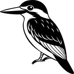 bird on a branch, black Kingfisher silhouette vector illustration,icon,svg,bird characters,Holiday t shirt,Hand drawn trendy Vector illustration,Kingfisher bird on black background