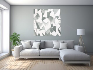 Gray and white flat digital illustration canvas with abstract graffiti and copy space for text background pattern 