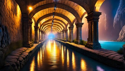 city canal at night