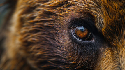 Brown bear’s eye, close-up