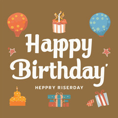 Happy birthday banner illustration vector