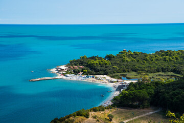 Ancona Portonovo beach in the regional Park of the Conero mount