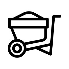 wheelbarrow icon or logo isolated sign symbol vector illustration - high quality black style vector icons
