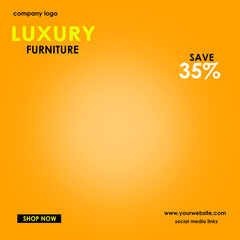 Social media post concept for luxury furniture.