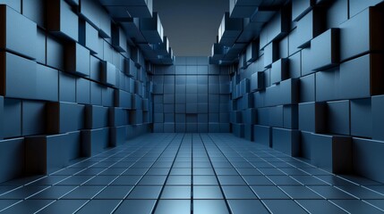bold and futuristic Depth Grid Box Virtual Background