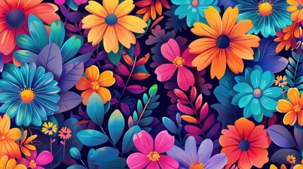 Colorful floral illustration for World Compliment Day - obrazy, fototapety, plakaty