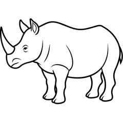 rhino vector illustration silhouette 