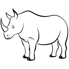 rhino vector illustration silhouette 