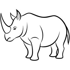 rhino vector illustration silhouette 