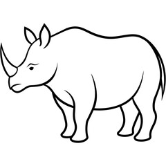 rhino vector illustration silhouette 