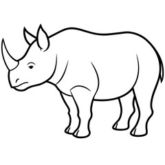 rhino vector illustration silhouette 